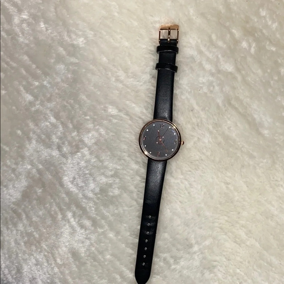 Black leather rose gold ladies watch - Picture 6 of 16